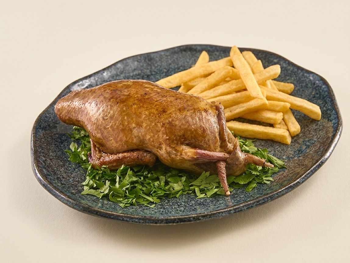 Stuffed Pigeon with Grits