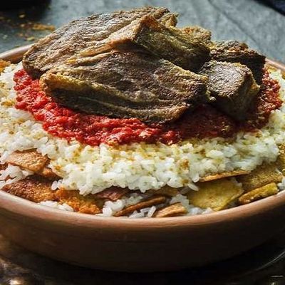 Fattah Casserole With Fried Meat