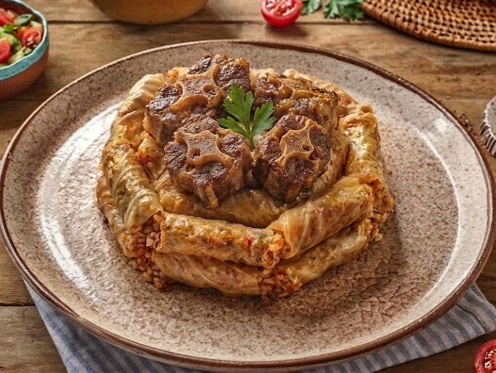 Stuffed cabbage with oxtail
