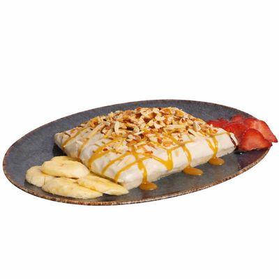 White Custard Strawberry Banana Crepe