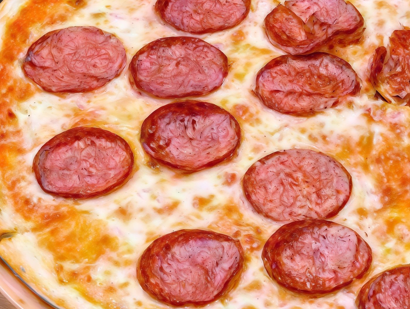 Salami pizza