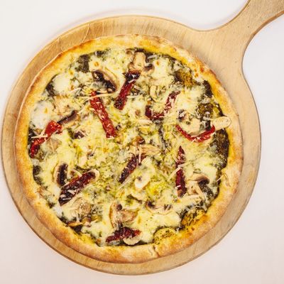 Parmesan Pesto Mushroom Pizza
