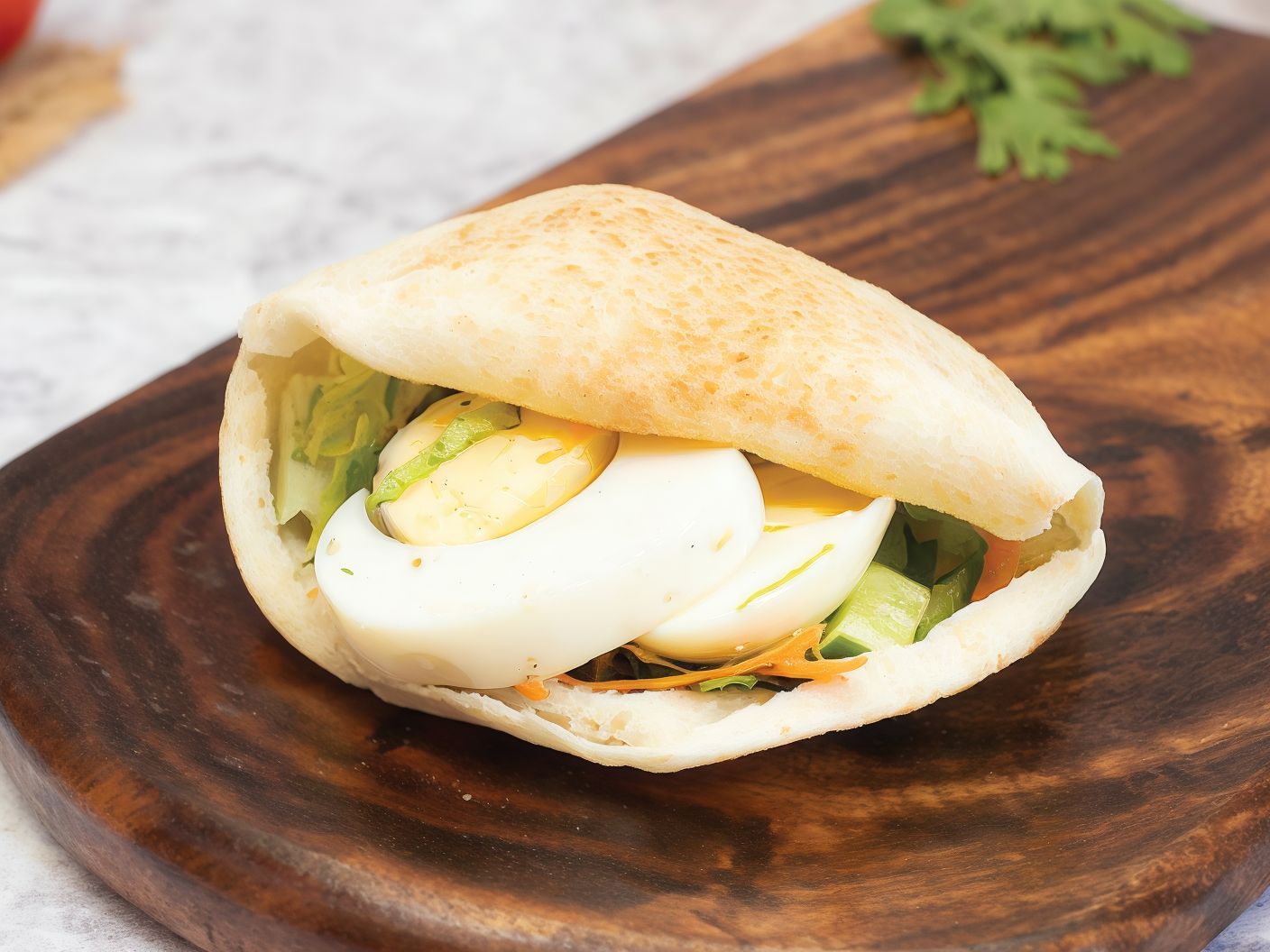 Boiled eggs sandwich
