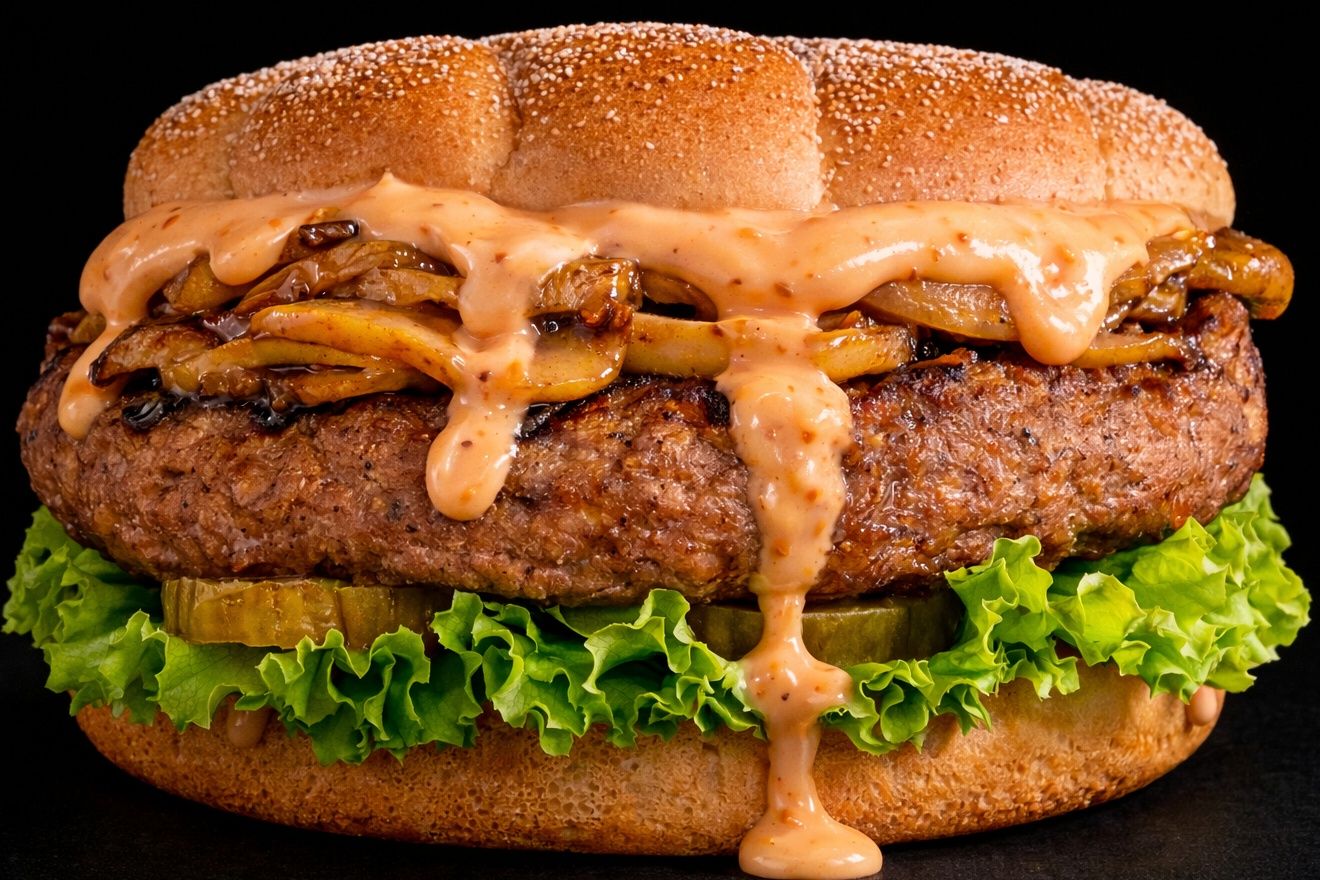 Mushroom Burger Sandwich