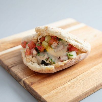 potato on Baba Ghannoug sandwich
