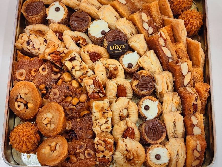 Assorted sweets in a tin box