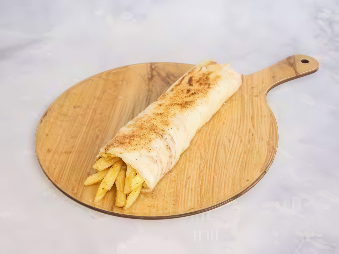 Saj potatoes with Romi cheese