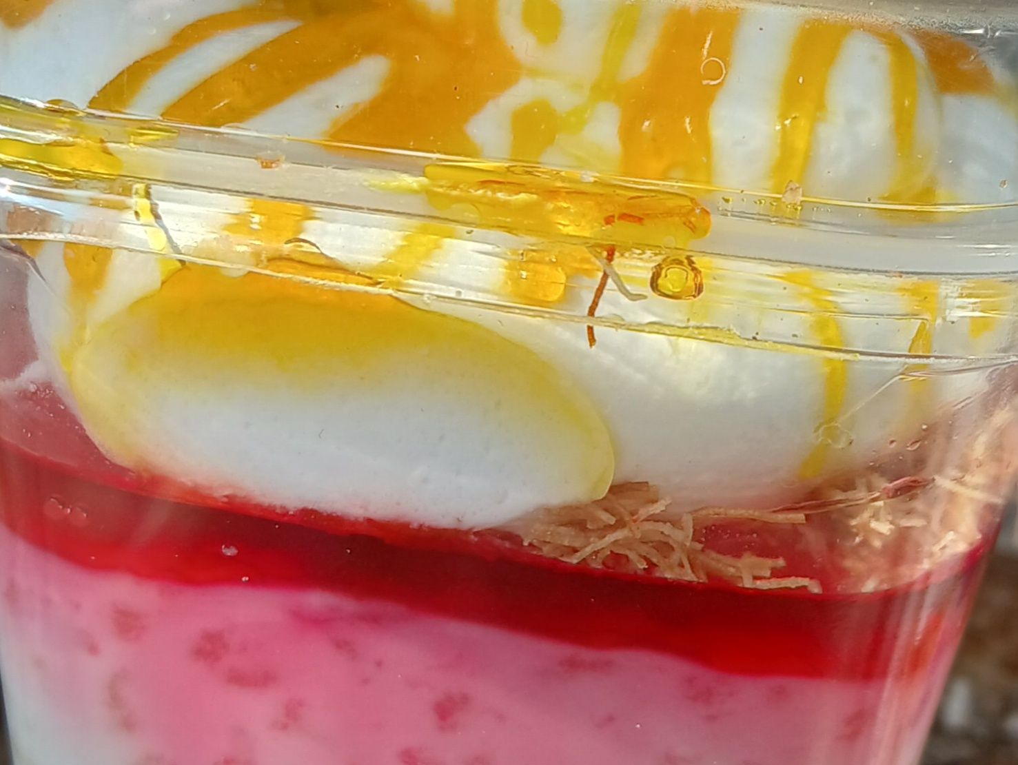 Rice Pudding, Cream And Jelly