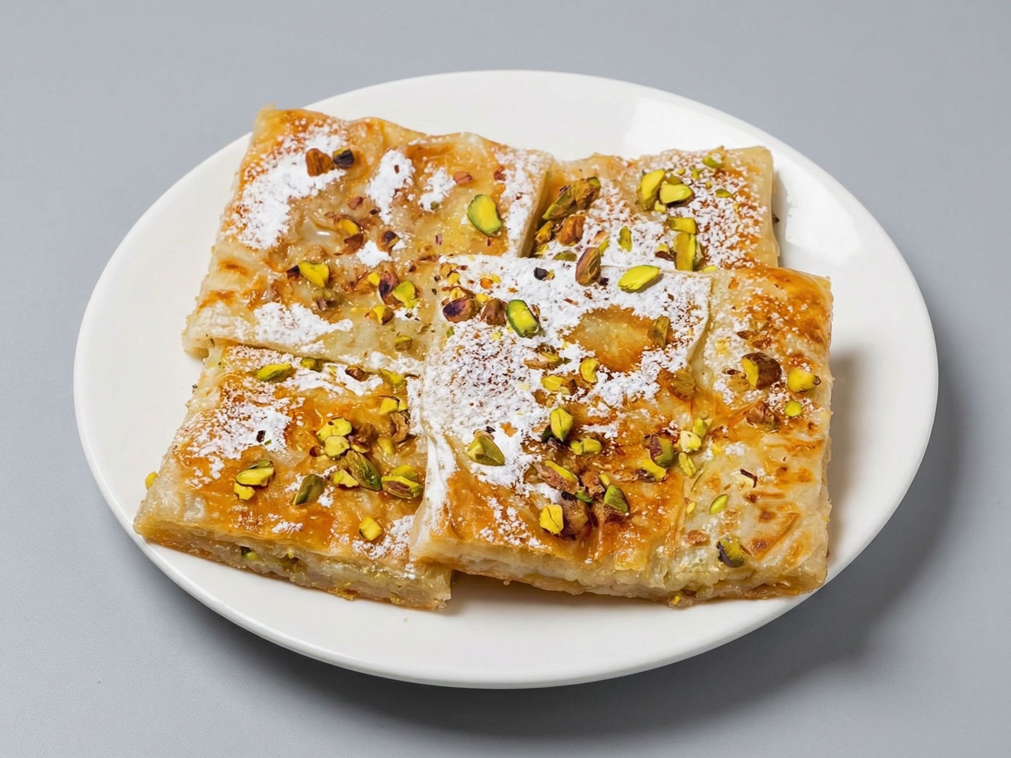 Pie with Baladi Ghee And Qeshta with Honey