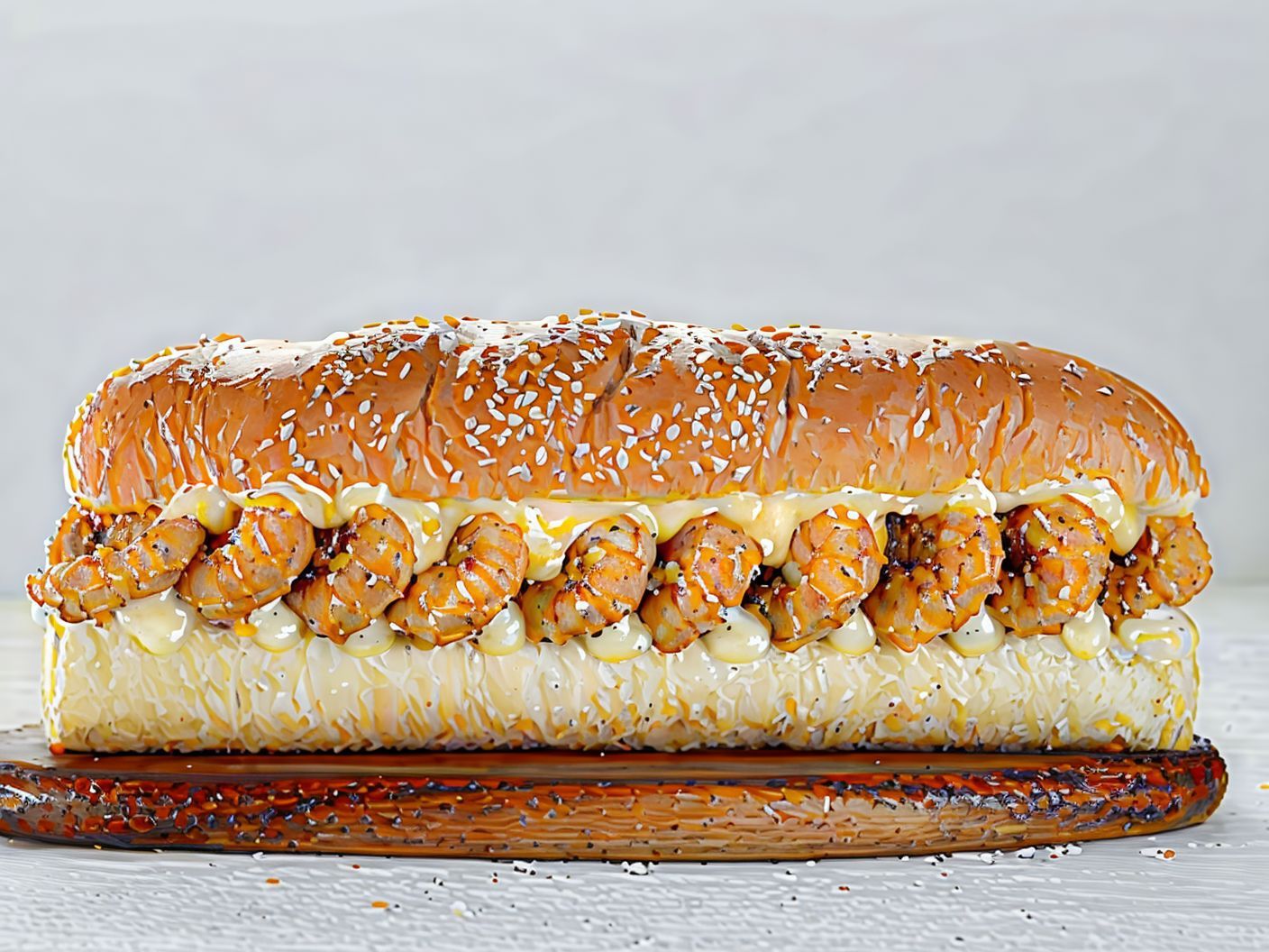 Fried Shrimp Sandwich With Ranch Sauce