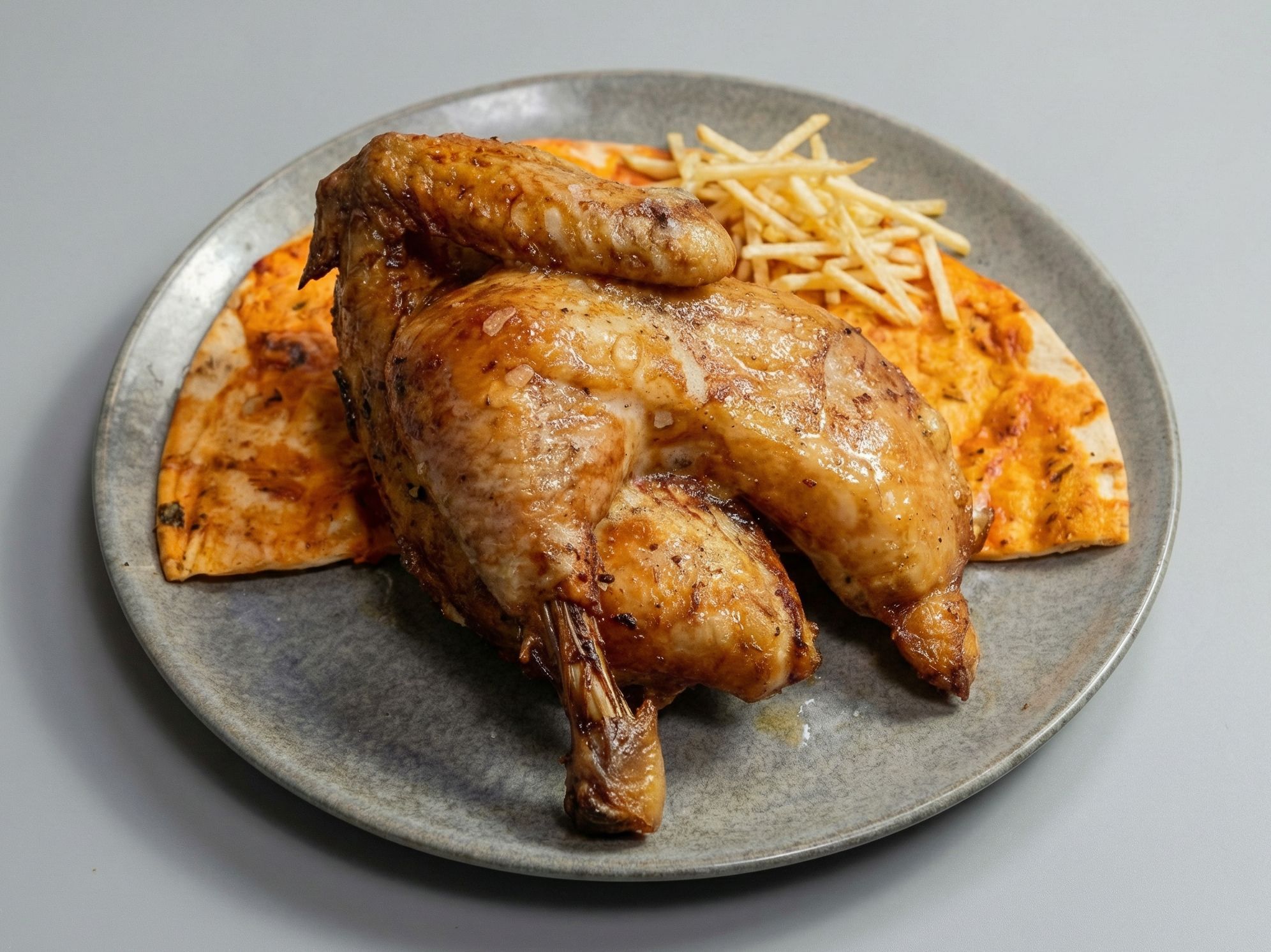 Half a roasted local chicken