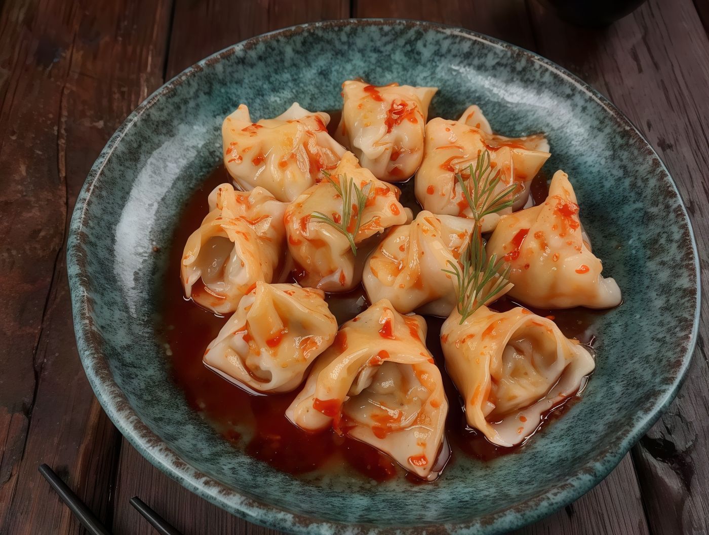 Steamed Wun Ton With Chilli Sauce Spicy
