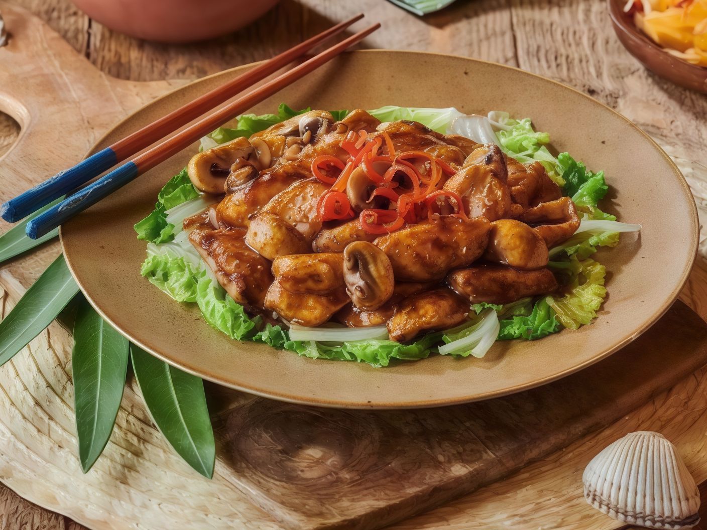 Chicken with Five Spices, Mushrooms & Soya