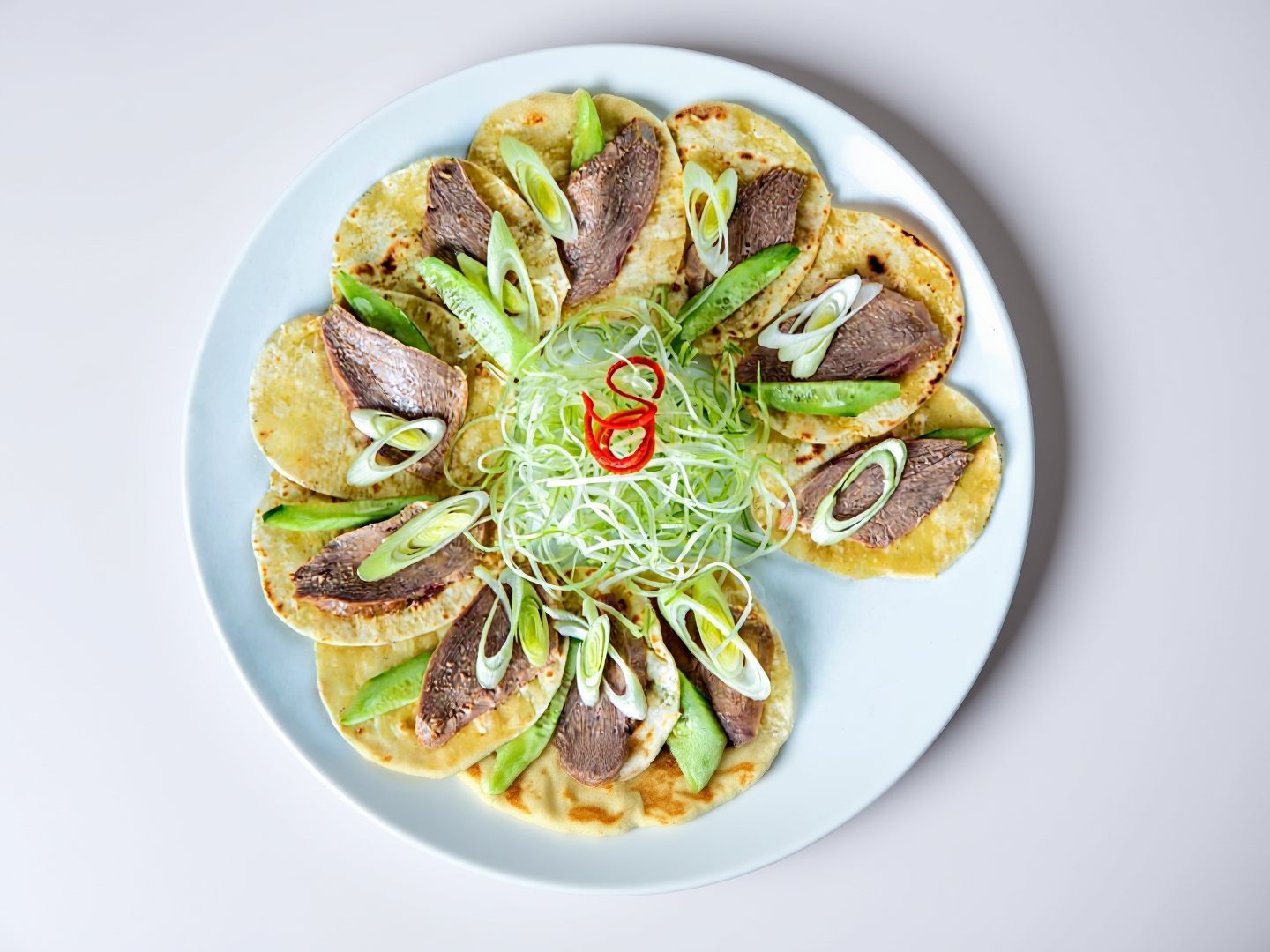Sliced Roasted Duck with Pancake