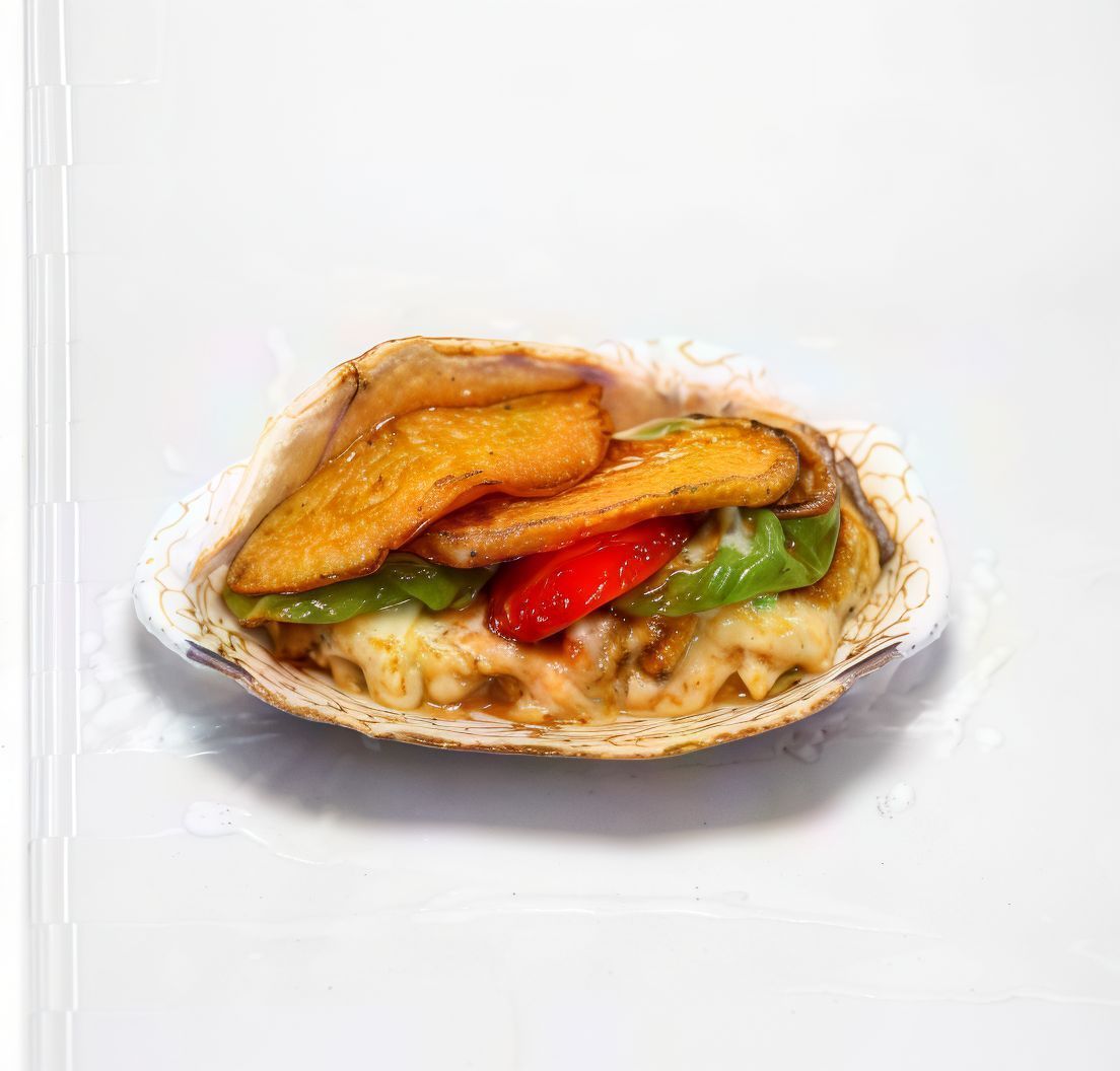 Roumi cheese with fried eggplant sandwich