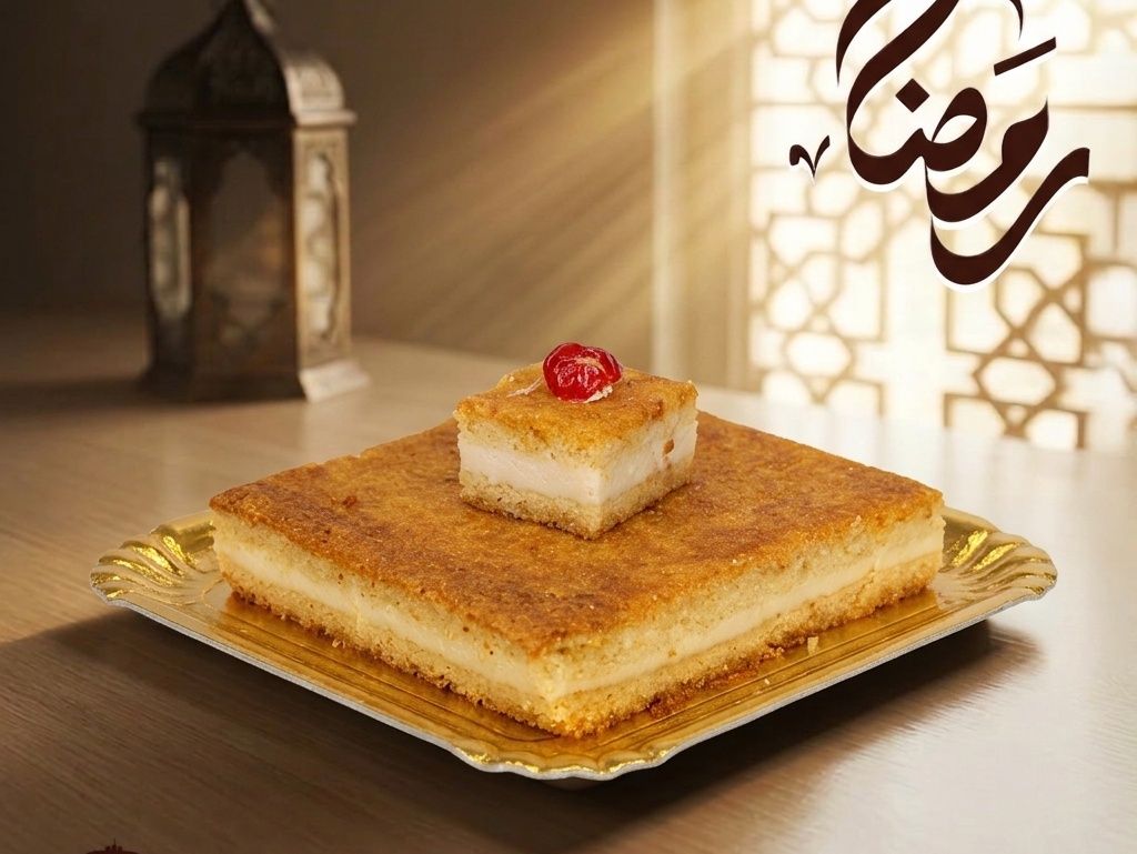 Turkish cream basbousa