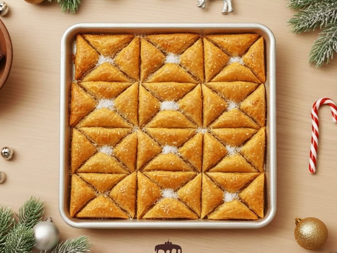 Nut-filled triangle baklava