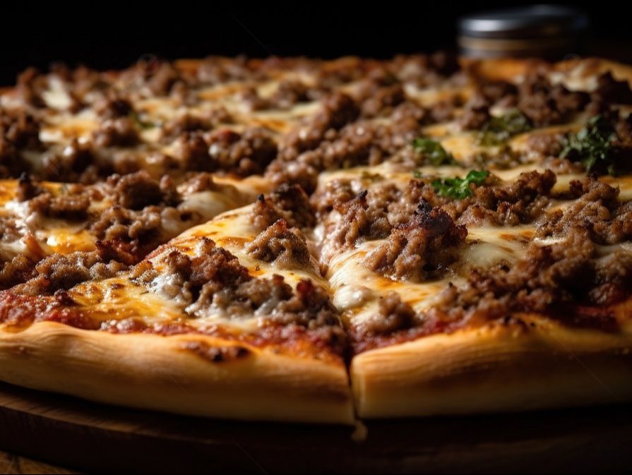 Fresh meat pizza