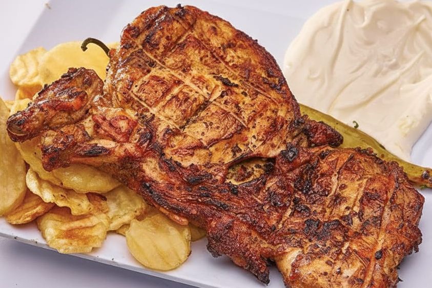 Half grilled chicken without rice
