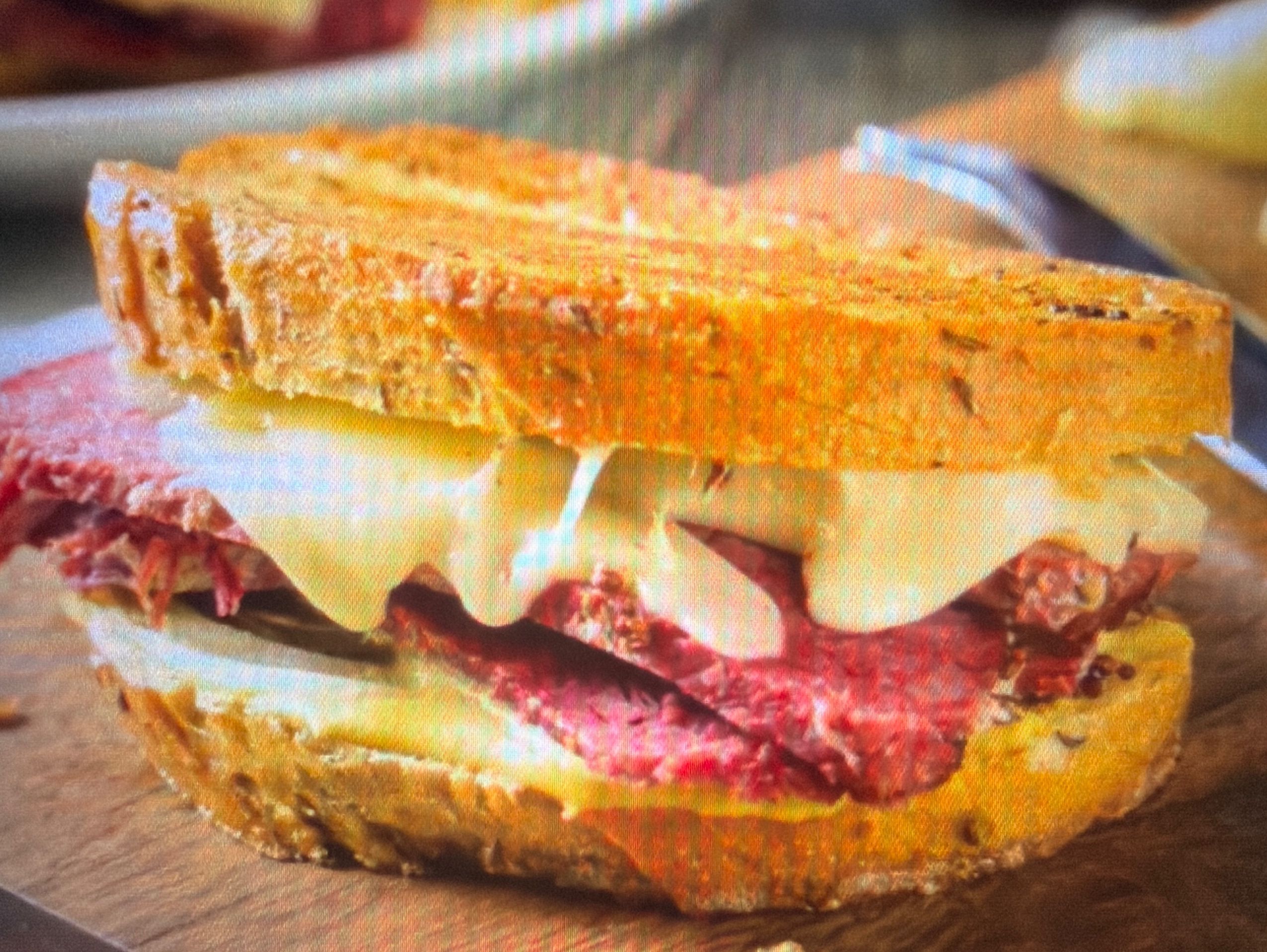 Smoked meat toast