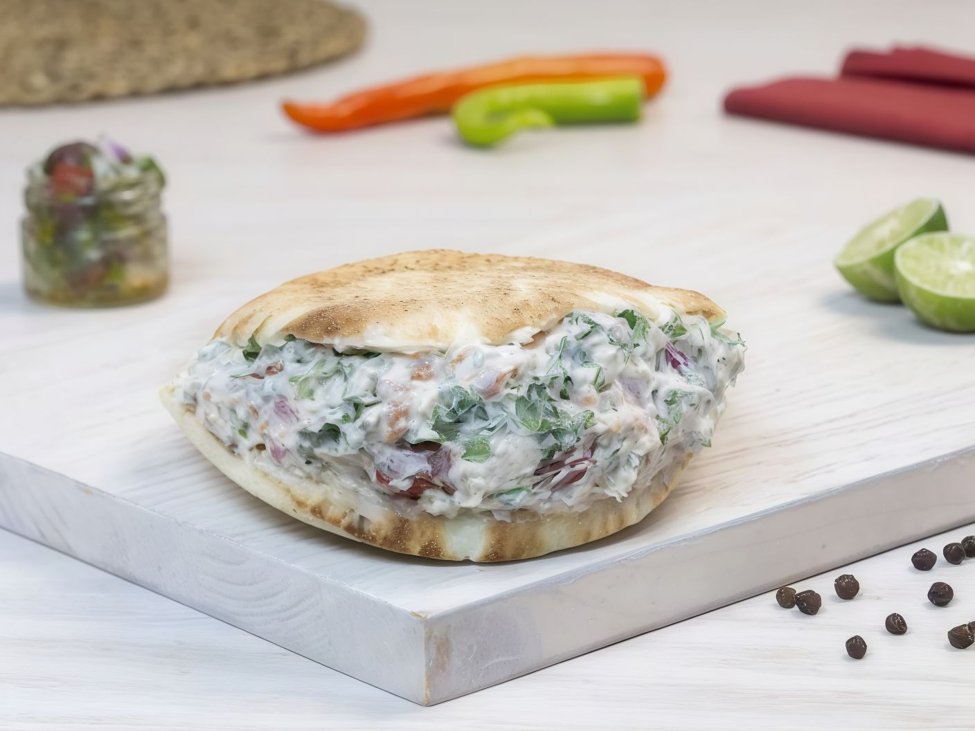Quraish cheese with salad sandwich