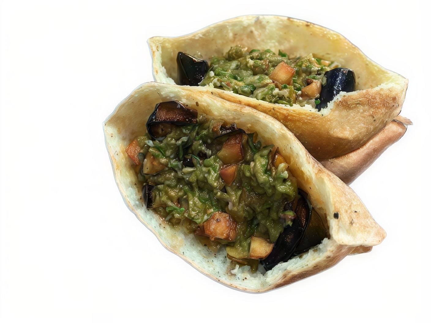 Fried Eggplant With Spicy Da'aa Sandwich
