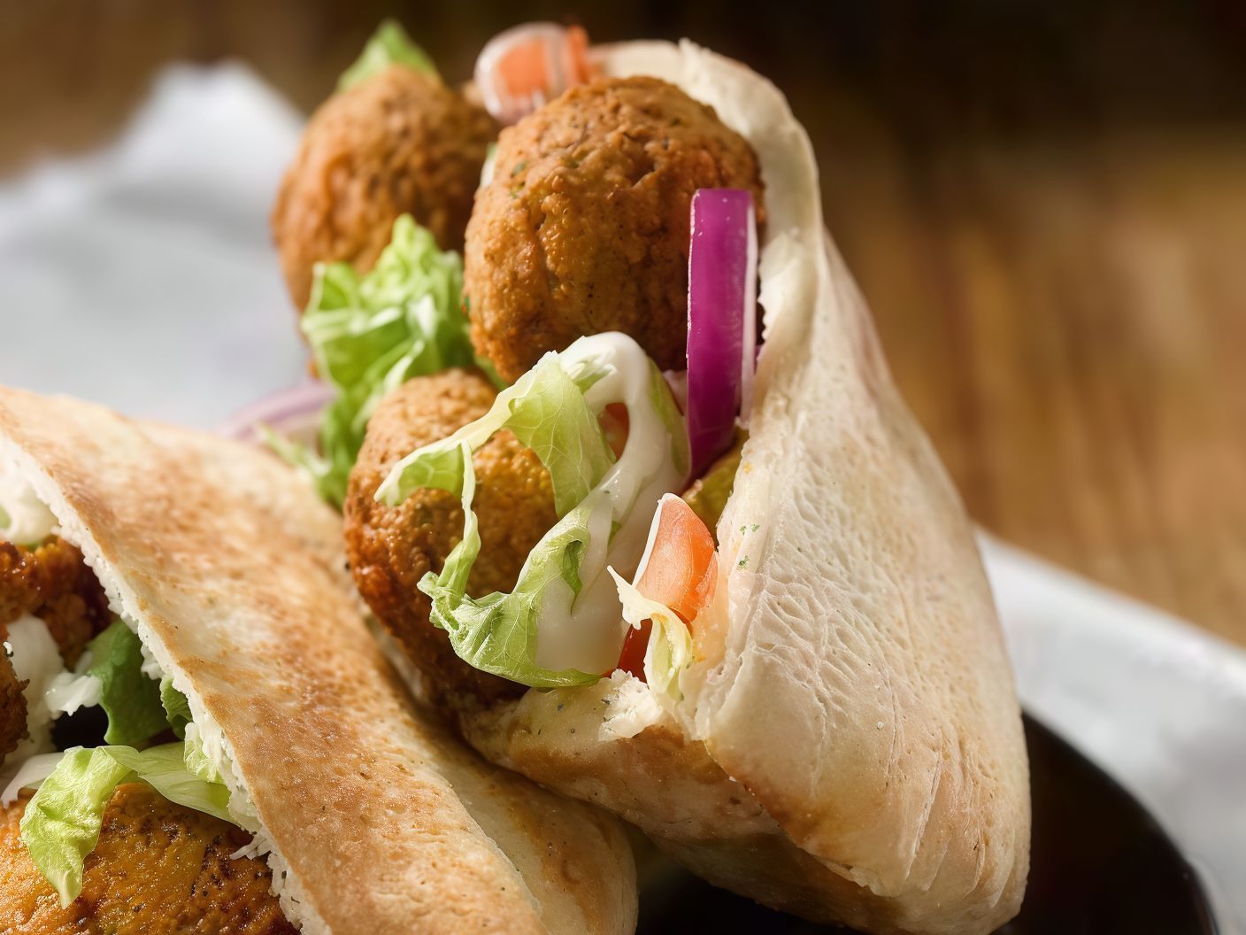 Falafel Kofta Shami or Baladii Sandwich