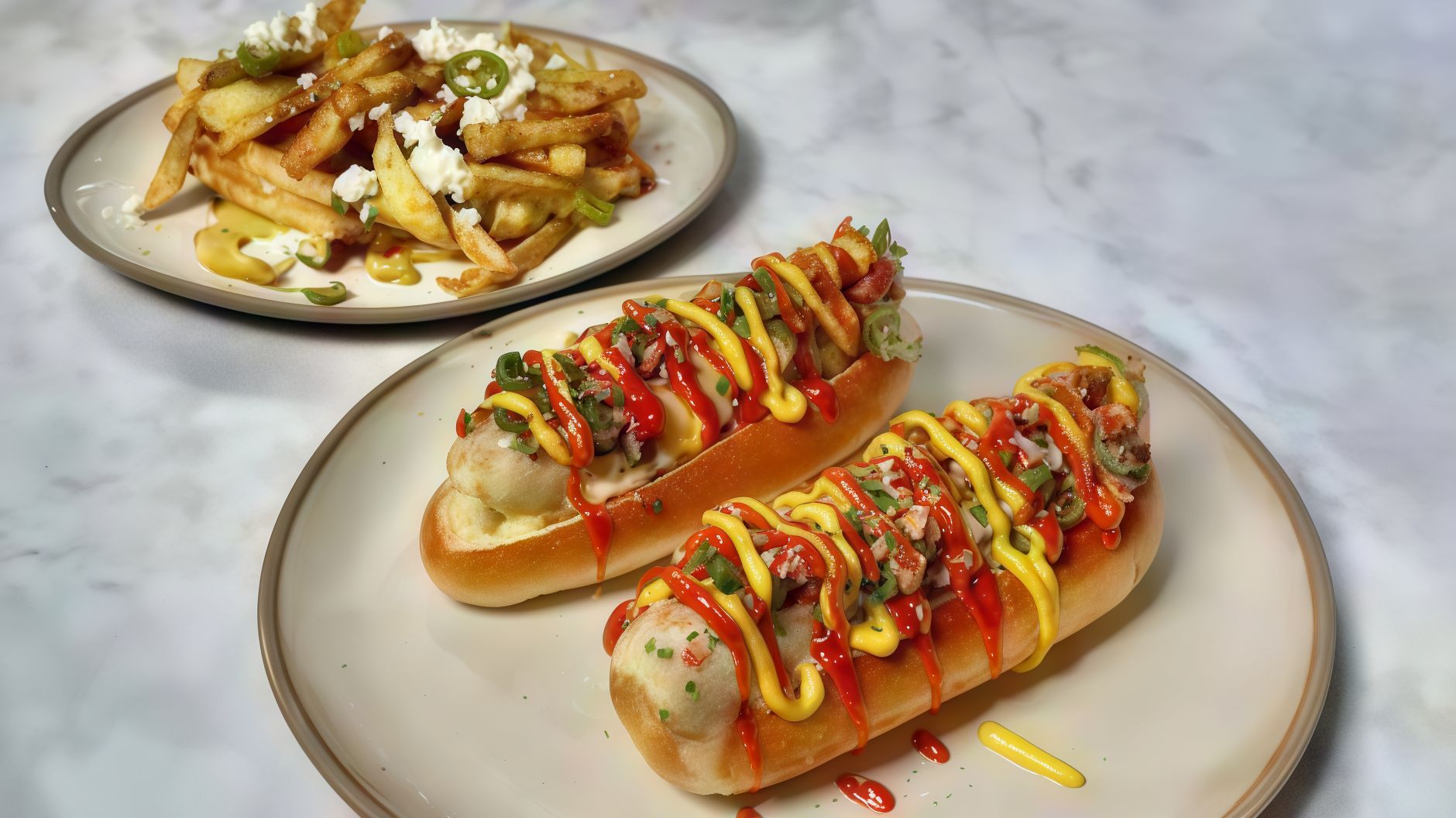 Fries Hot Dog And Jalapeno