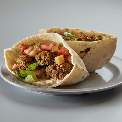 Falafel pastrami sandwich