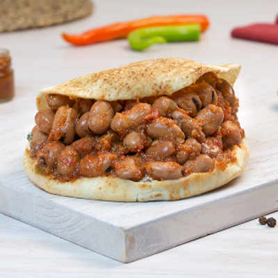 Foul With Tomatoes Sauce Sandwich