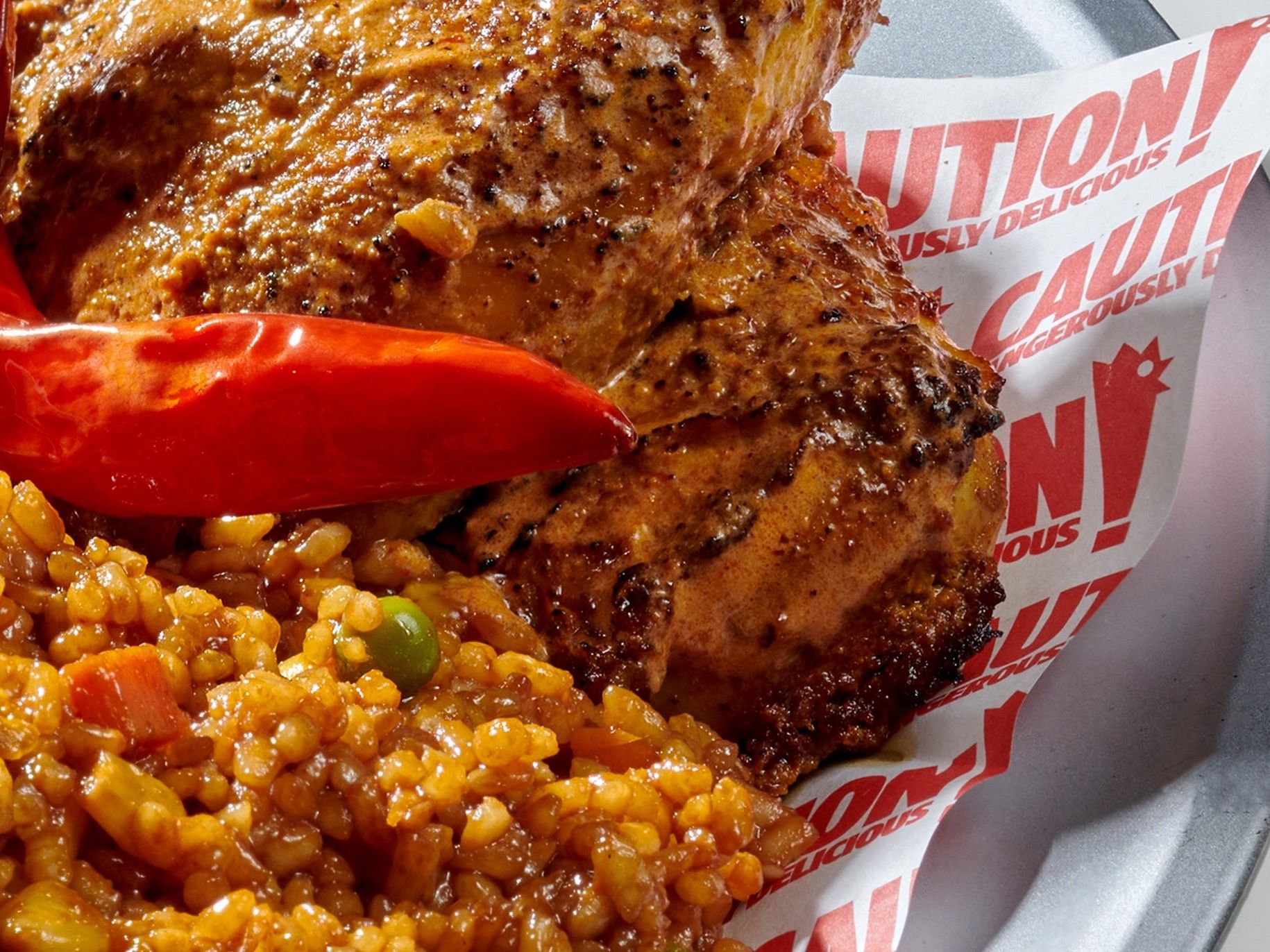 Half Chicken Mexican Sauce, Served with Mexican Rice