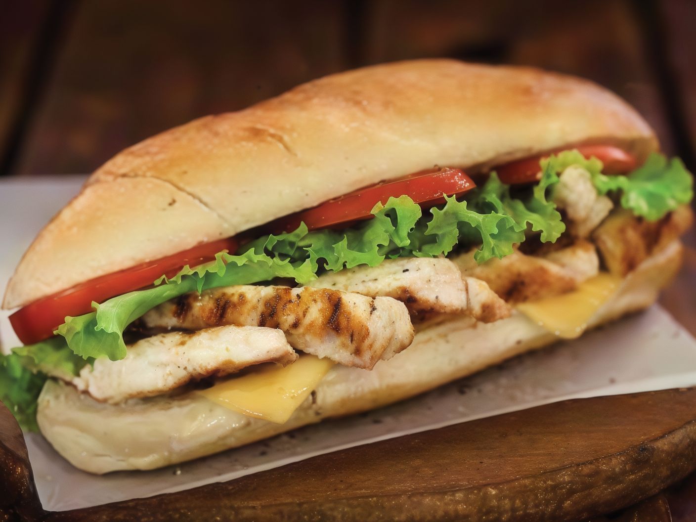 Grilled breast sandwich