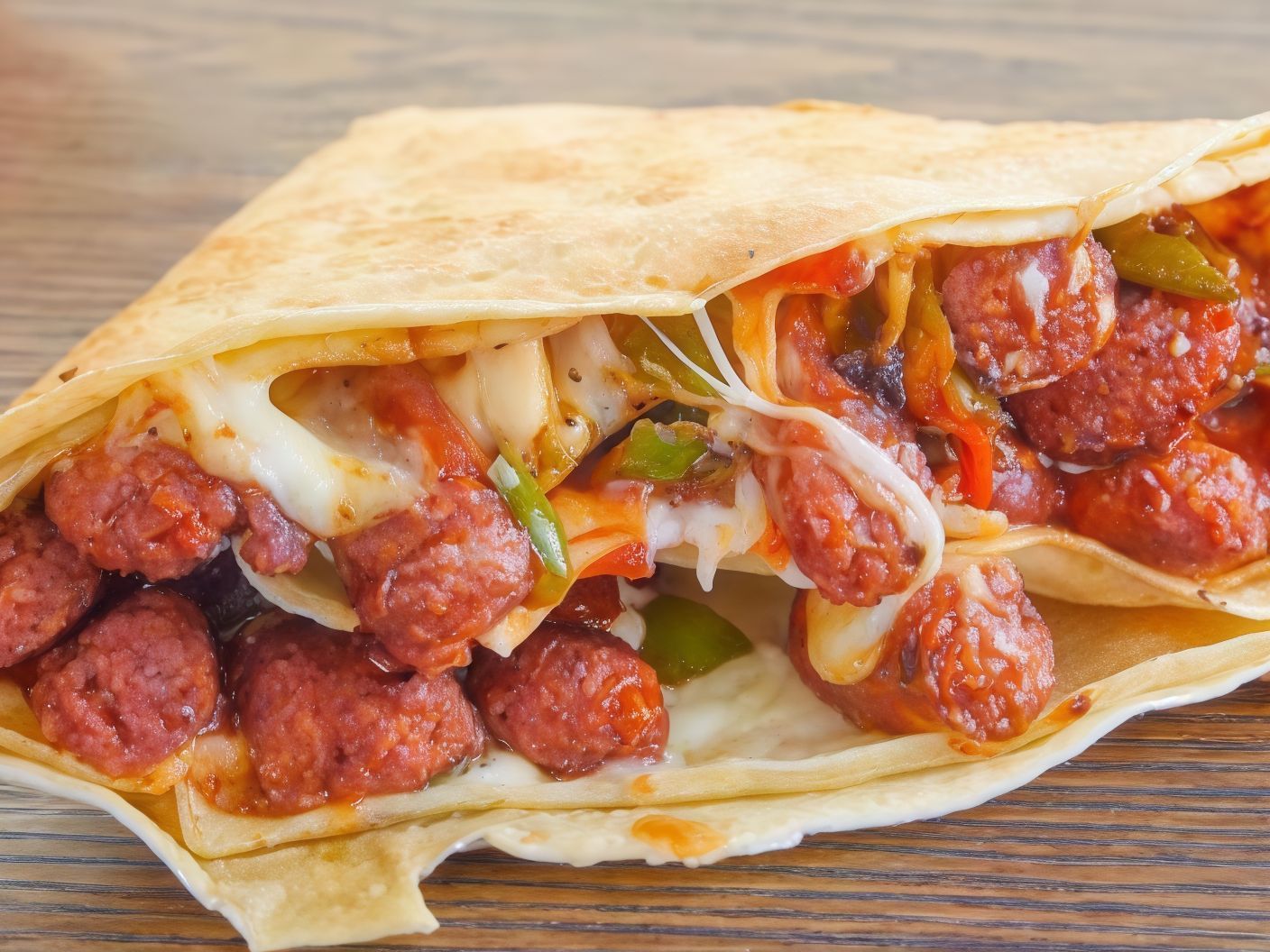 Baladi sausage crepe