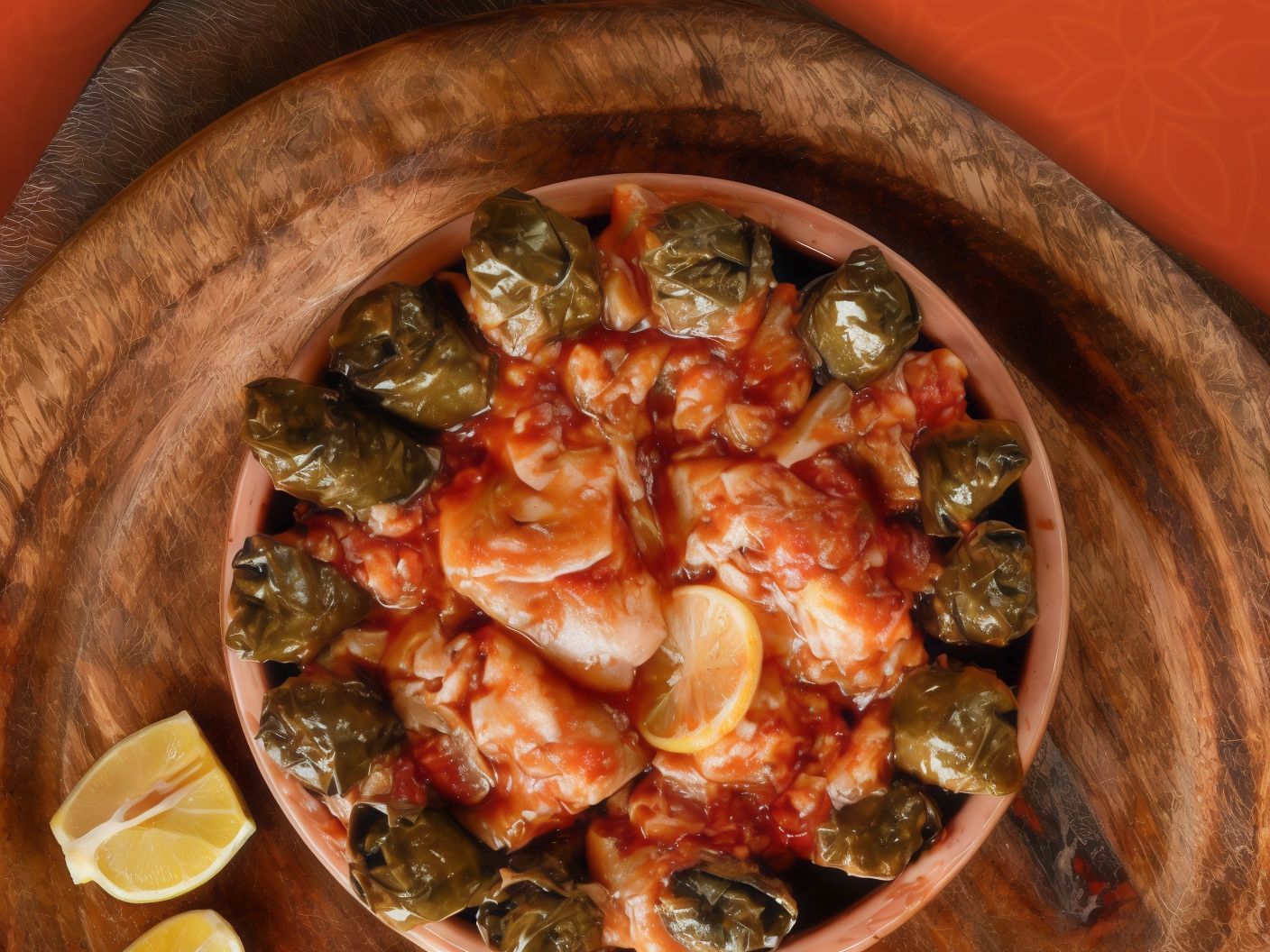 Trotters with Vine Leaves Casserole
