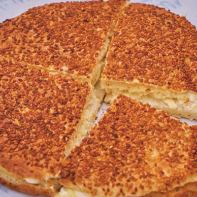 El Makhbaz cake with cheese and Zaatar
