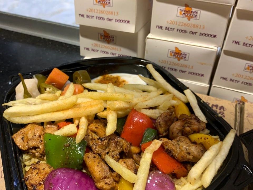 Fatteh Shish with Potatoes, Toumeya, and Pickles