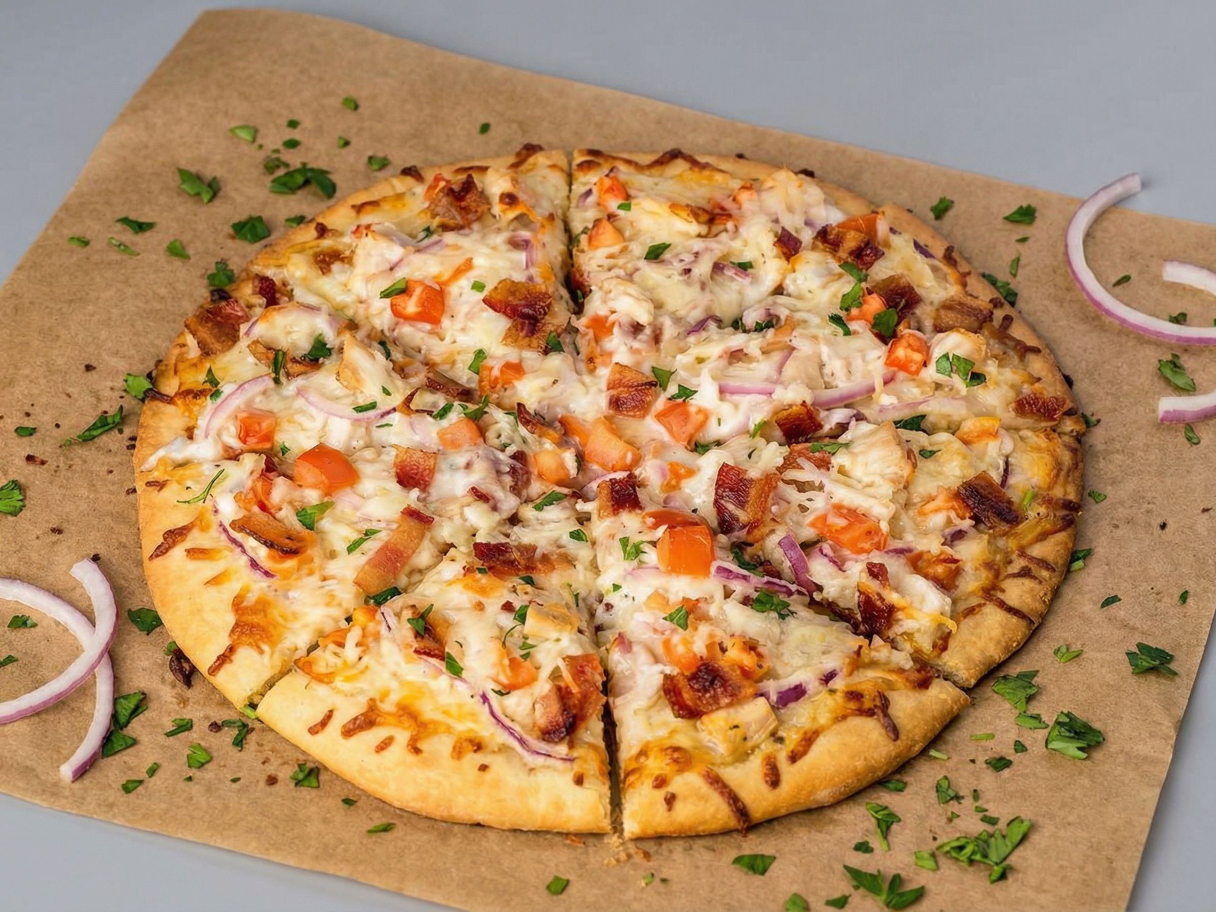 Crunchy Chicken Ranch Pizza