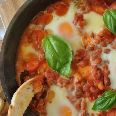 Bean casserole with eggs
