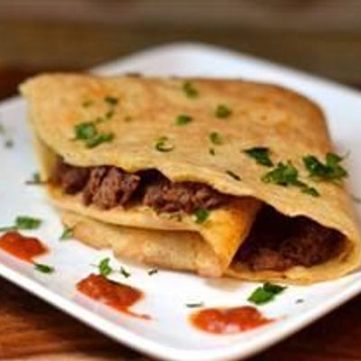 Minced meat potato crepe