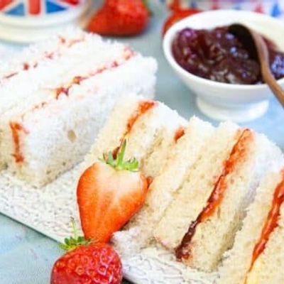 Strawberry jam sandwich