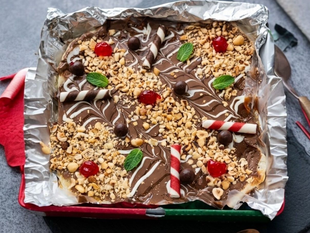 Nuts chocolate pie
