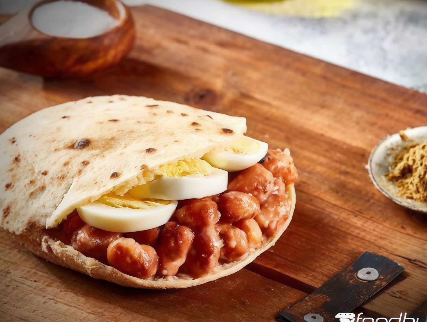 boiled egg Foul sandwich