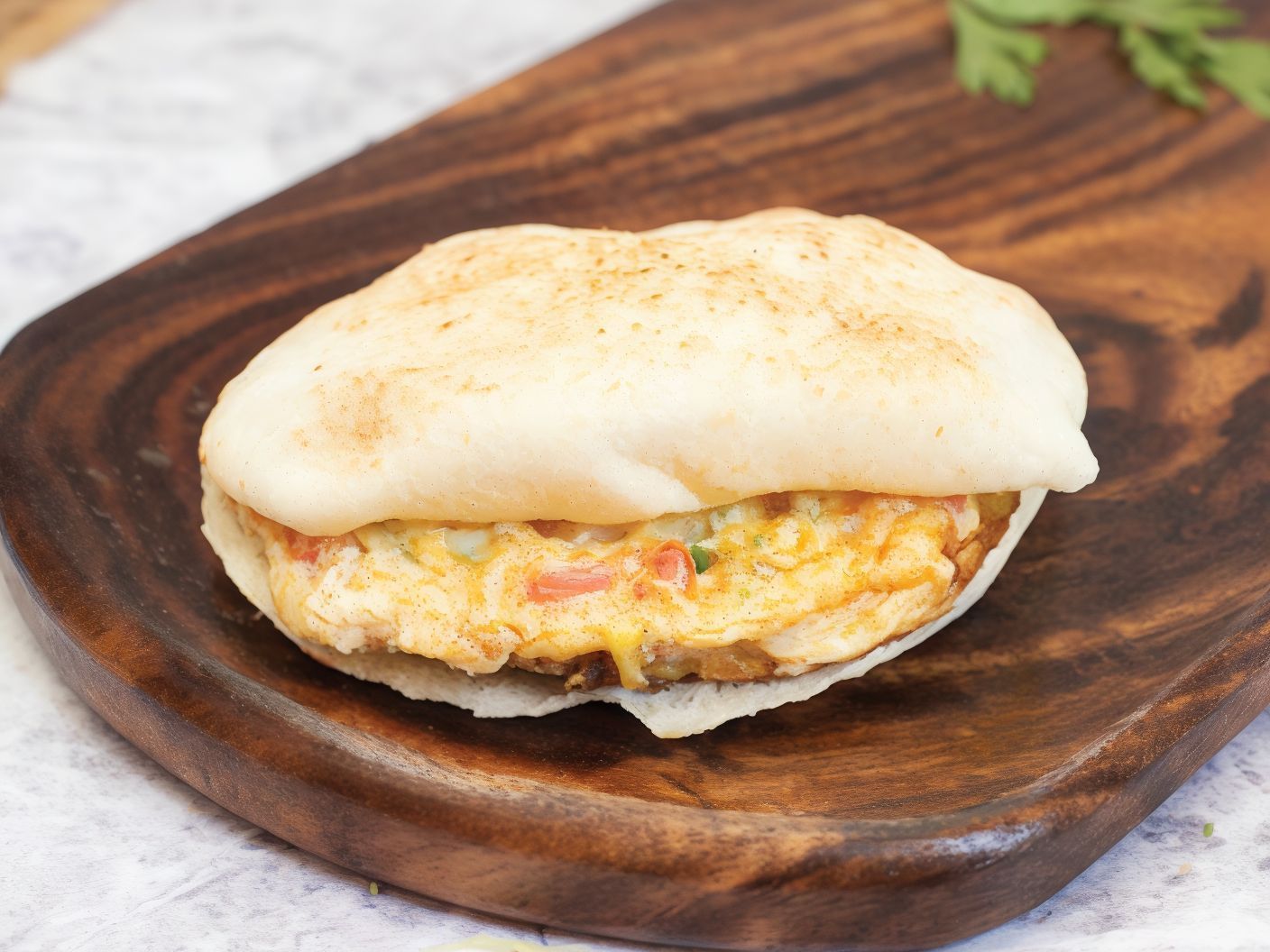 Medahrag Eggs with baladi butter sandwich