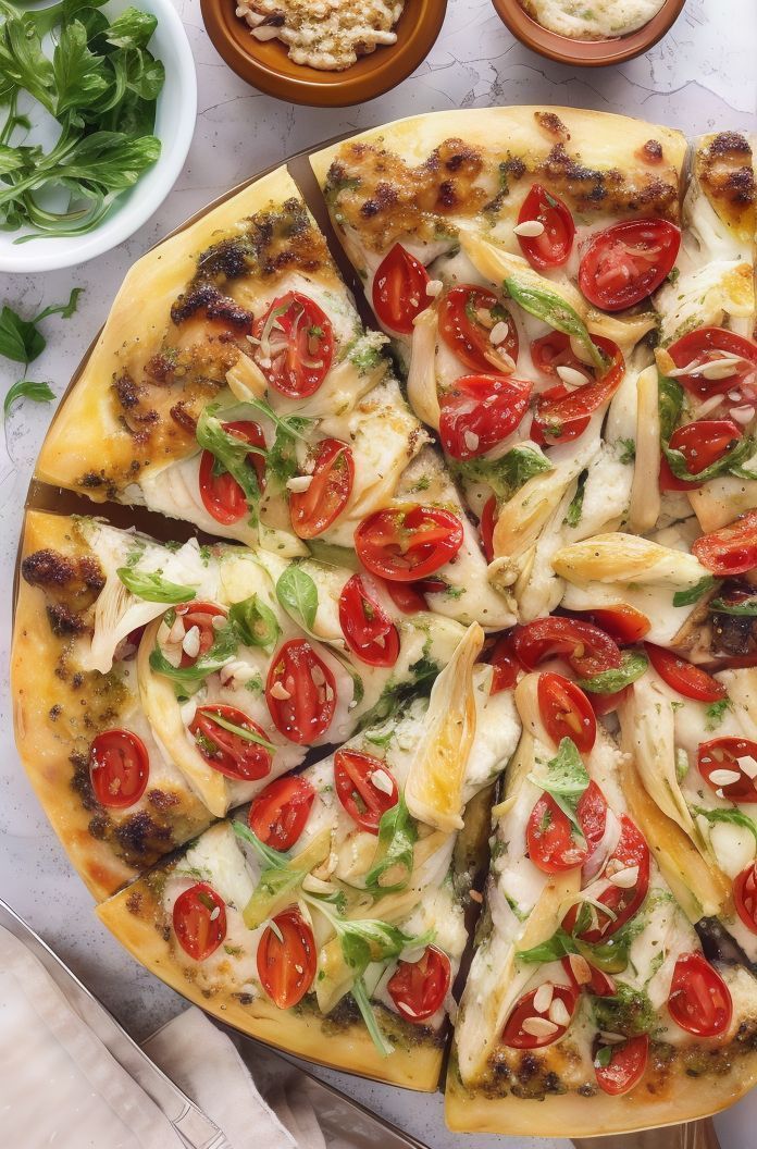 Crustless Romana Chicken Pesto