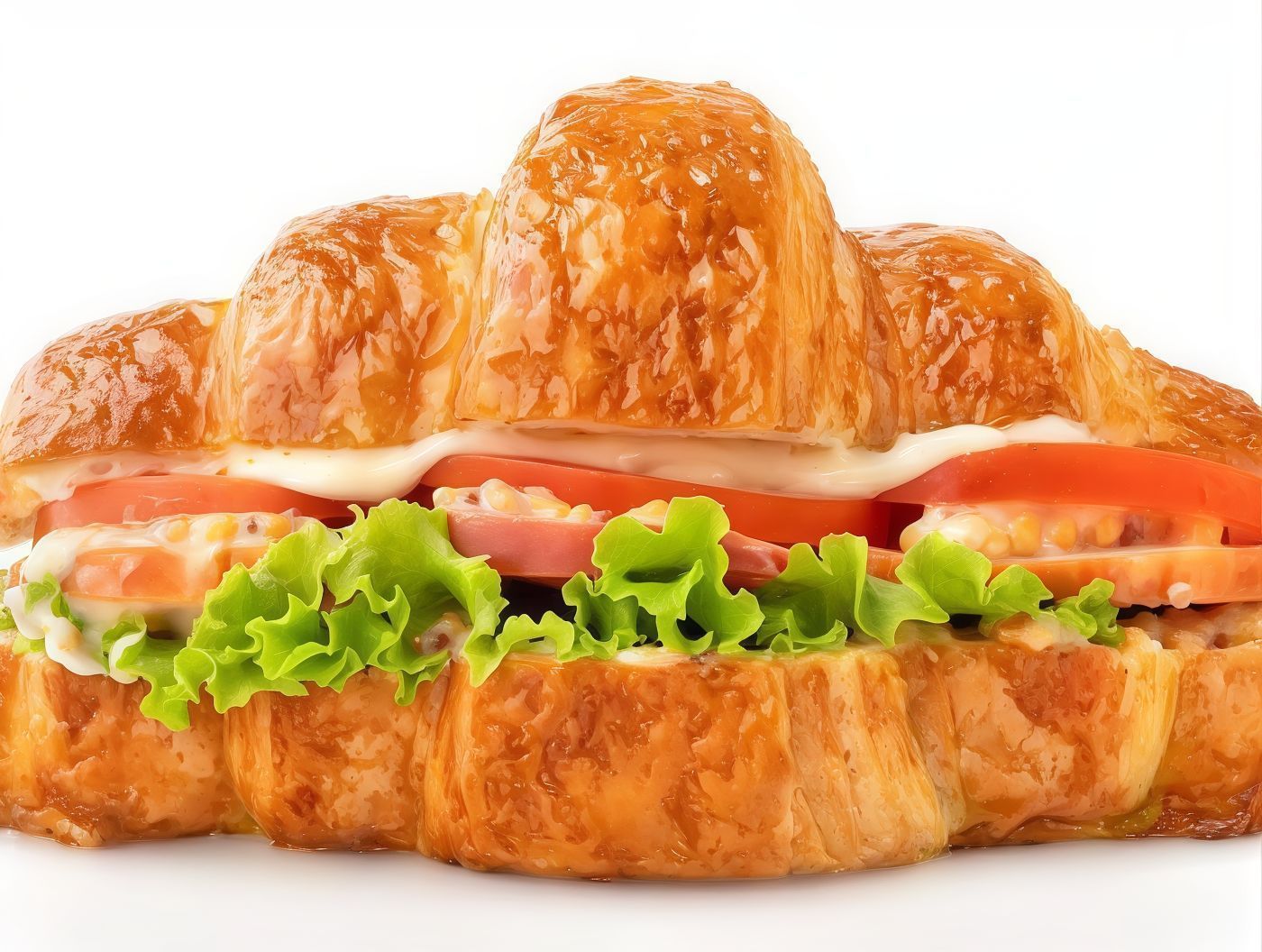 Croissant Sandwich With White Cheese
