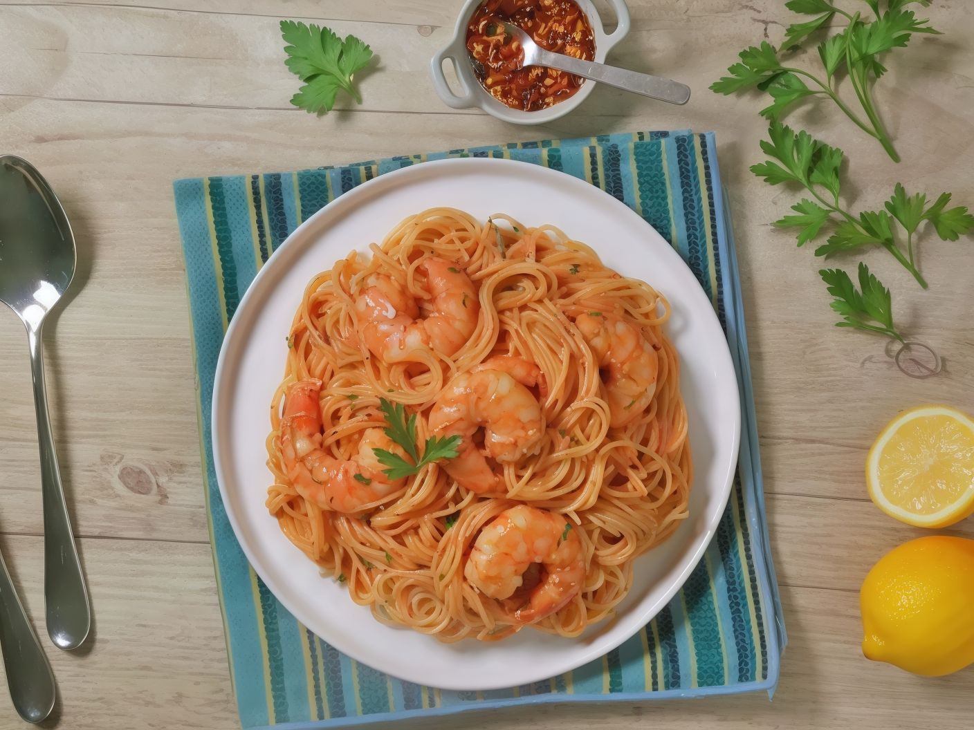 Spaghetti cajun shrimp
