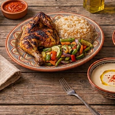 Quarter chicken + Rice + Vegetables