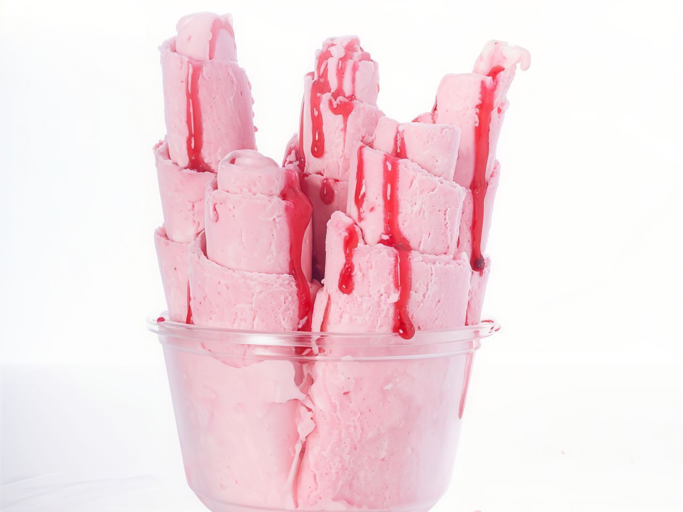 Red Berry Yogurt Ice Cream Roll
