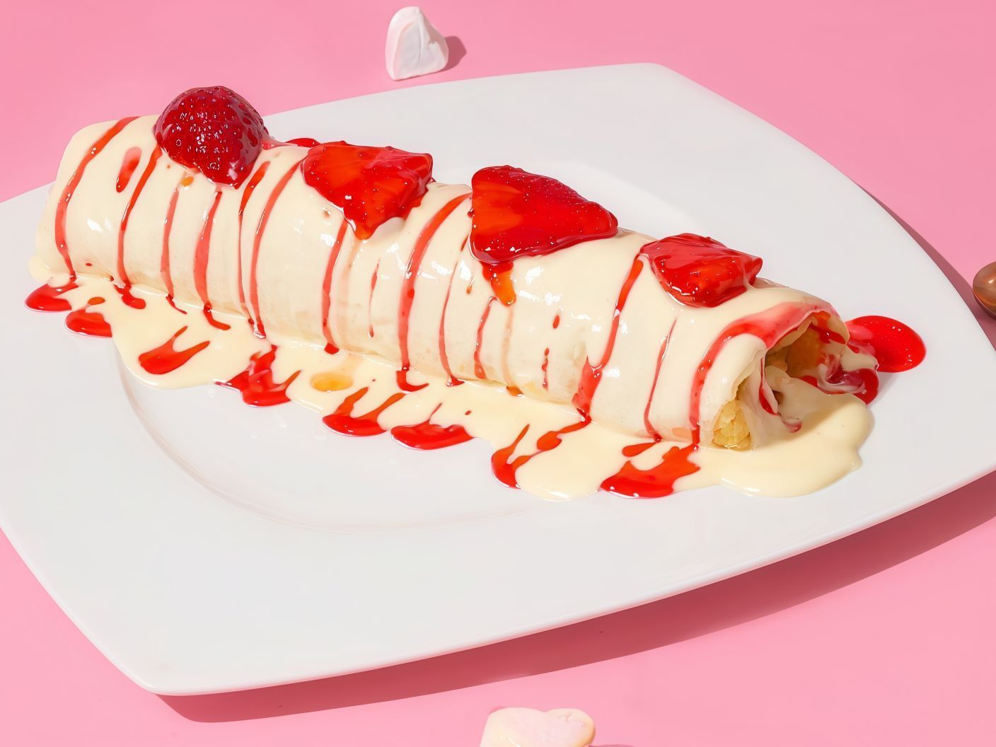 Strawberry And White Chocolate Crepe