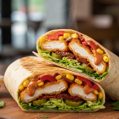 Smoked chicken wrap